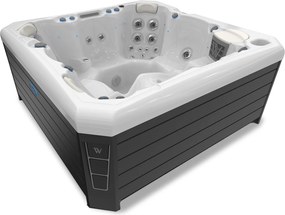 Minipiscina Malaga Life Deluxe alb lucios, Wellis, sistem stereo myMusic, 6 locuri, 218   218 cm