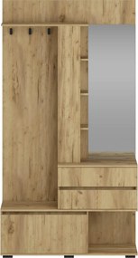 Mobilier hol BAFRA, stejar auriu, PAL laminat, 120x41x223 cm