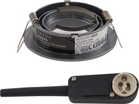 Spot modern integrat, metal gri-inchis, GU10, 50mm rotund, inclinabil - Rondoo