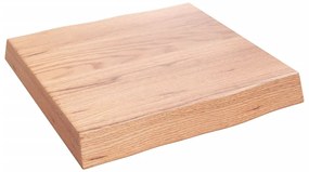363928 vidaXL Blat masă, 40x40x6 cm, maro, lemn stejar tratat contur organic