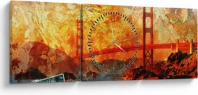 Tablou - Golden Gate, SanFrancisco, California (cu ceas) (90x30 cm)