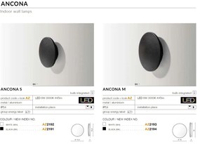 Aplica perete LED ambientala IP54 ANCONA M neagra