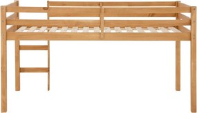 Pat pentru copii în culoare naturală înalt din lemn de pin 90x200 cm Alpi – Støraa