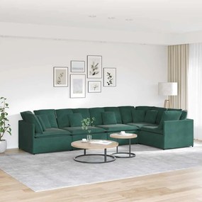 vidaXL Canapea modulară cu perne, verde închis, catifea
