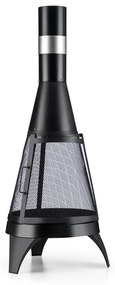 Volantis, Ø 45 cm, negru, cuptor de grădină, gresie de grădină, pentru lemn, 360 ° cameră focală, oțel