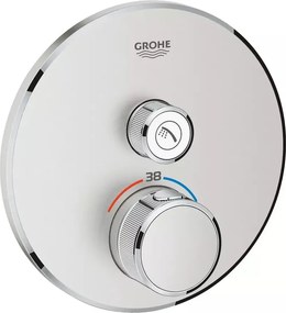 Baterie dus incastrata cu termostat Grohe Grohtherm SmartControl 1 iesire crom periat Supersteel