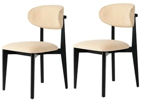 Set de scaune de sufragerie Lionte Beige și Negru,2 buc.