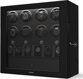 Klarstein Dispozitiv de întors ceasuri ChronoVault, 8+6 ceasuri, vegan, lucios, 4 moduri, Motor Mabuchi, LED, priză