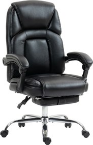 HOMCOM Scaun de birou rabatabil cu suport pentru picioare și capacitate de 120 kg, negru | Aosom Romania