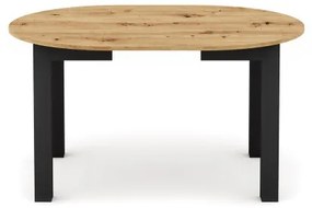 Masă extensibilă de dining WILY, stejar artisan/negru