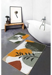 Covorașe de baie verde 2 buc. din catifea 60x100 cm Illustrated Autumn – Mila Home