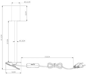 Lampă flexibilă cu clemă ROBBY 1xGU10/25W/230V neagră/maro Globo 57911KG