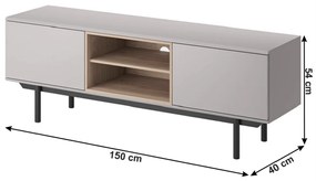 Măsuţă TV IRTV 150, gri /stejar hickory jackson, INEM