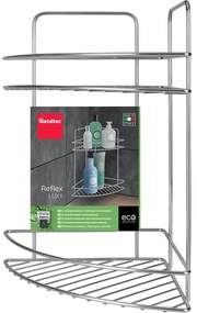 Raft pentru baie argintiu lucios din oțel Luxy – Metaltex