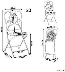 Set 2 buc. scaune de grădină TRAVISO (metal) (bej). 1019170