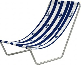 Șezlong pliabil de plaja SAND MARINE, alb-albastru