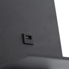 Lampă de perete modernă neagră cu USB și braț flexibil - Flero