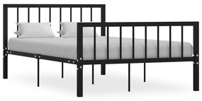 vidaXL Cadru de pat, negru, 120 x 200 cm, metal