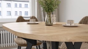 Mazzoni Masă ovală extensibilă ALMO Stejar Craft Auriu / picioare negre