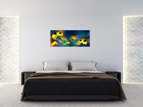 Tablou - Fluture galben și flori (120x50 cm)