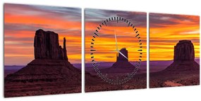 Tablou - Monumentul Valley în Arizona (cu ceas) (90x30 cm)