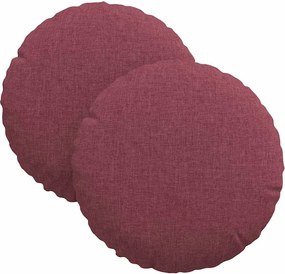 vidaXL Perne de Șezut 2 pcs Roșu Vin Ø30 x 13 cm țesătură