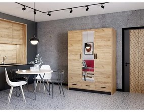 Dulap cu oglindă SANNA 150x215 cm, stejar craft