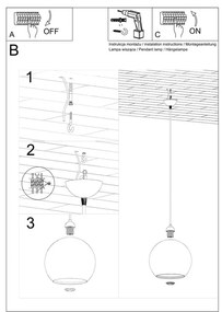 Lustră verde cu abajur din sticlă ø 30 cm Bilbao – Sollux