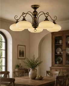 Brilagi - Lustră aplicată MOLLERO 5xE27/15W/230V Ø 84 cm bronz/patină
