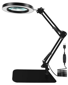 Lampă LED dimabilă de masă cu lupă LED/11W/5V negru