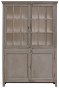 Vitrina din lemn de mango, metal si sticla, cu 4 usi, cu aspect vintage, Cheverny