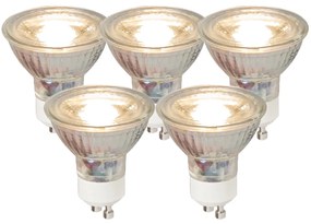 Set 5 becuri LED GU10 COB 5W 450LM 3000K