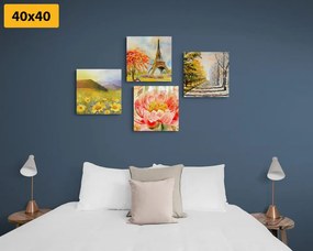 Set tablouri pictură în ulei în design romantic