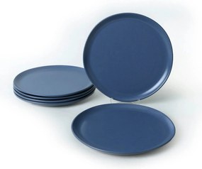 Set 6 farfurii X00018763, albastru inchis, ceramica, 28 cm