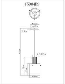 Lustră pe cablu Globo 15904HS TULIVAR 1xE27/40W/230V
