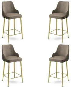 Set de scaune de bar Enox Cappuccino and Gold, 4buc., 4 buc