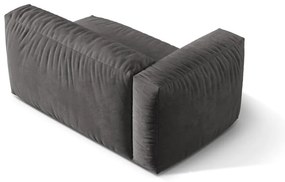 Modul pentru canapea modulară gri cu tapițerie din catifea (cu colț pe partea stângă) Martina – Micadoni