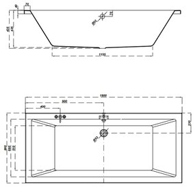 Set cada baie incastrata 180x80 cm Cersanit Intro si baterie cu montare pe cada, culoare bronz, Temisto