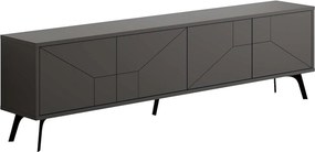 Comoda TV DUNE, gri antracit/negru, PAL melaminat, 180x30x50 cm