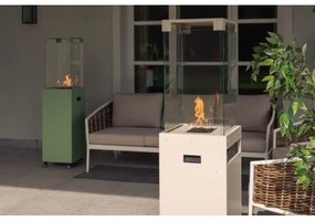 Șemineu de exterior pe gaz Planika Faro GAS 142x36 cm 8kW alb + capac de protecție