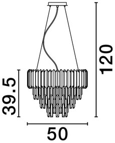 Lustra suspendata design elegant MAGNOLIA aurie