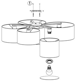 Plafonieră PASTORE 6xE27/40W/230V Eglo 99509