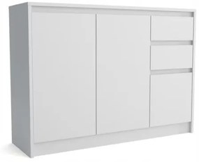 Comoda cu 3 usi si 2 sertare, alb, 112 82 35 cm, Bortis Impex alb