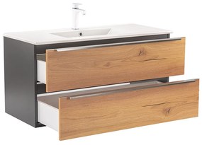 Dulap inferior Vario Trim 100 cu lavoar antracit-stejar
