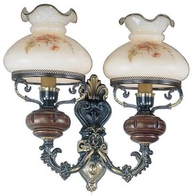 Aplica de perete design italian din alama cu lemn 624