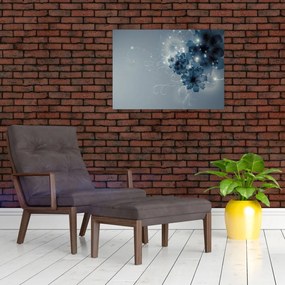 Tablou pe sticlă - Flori delicate (70x50 cm)