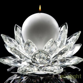 Suport pentru lumanare design LUX, realizat manual din sticla, LOTUS BIG 25cm