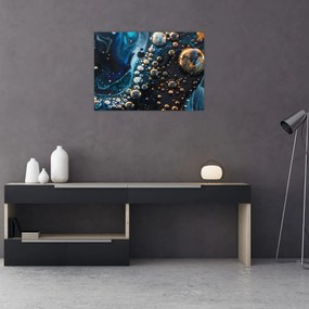 Tablou pe sticlă - Picături de cerneală (70x50 cm)