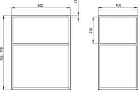 Correo Consolă de baie de sine stătătoare, modular - 60x40 cm CKC_N60A