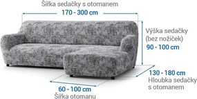 Gaico Huse bielastice MARMO gri canapea cu otoman dreapta (l. 170 - 300 cm)